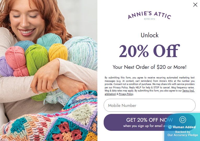 Screenshot for Annie's Attic offer #12769482