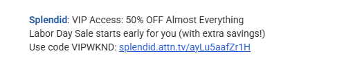 Screenshot for Splendid offer #12837264