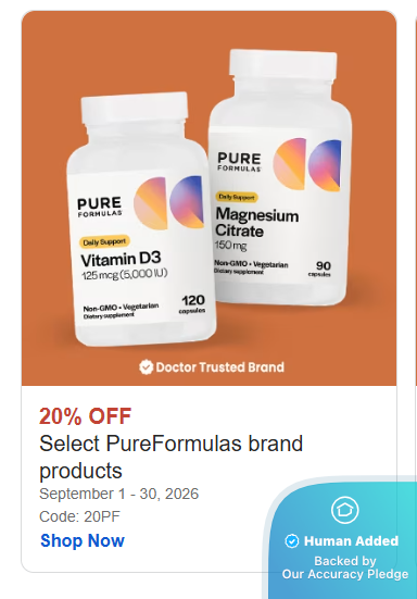 Screenshot for PureFormulas offer #12837622