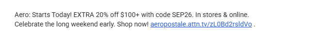 Screenshot for Aeropostale offer #12837767