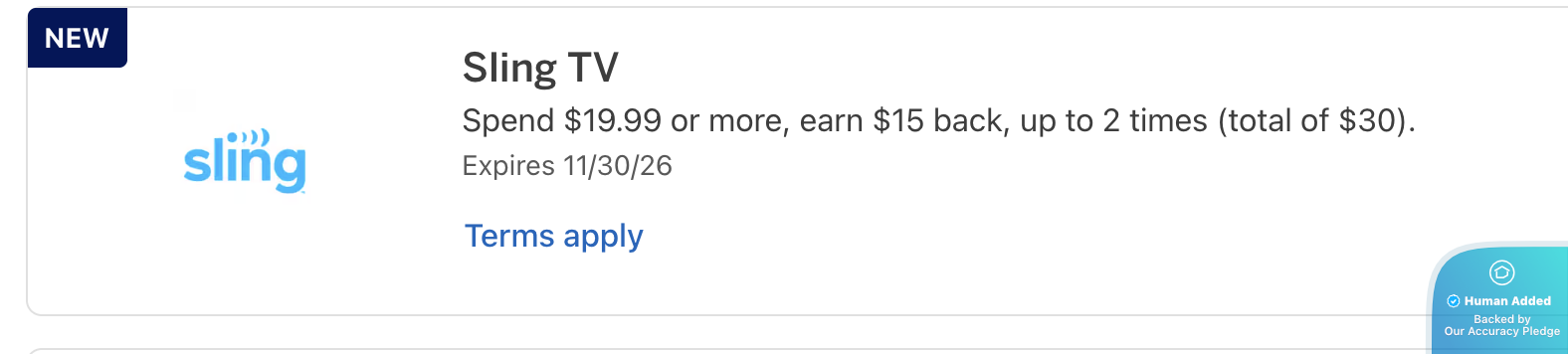 Screenshot for Sling TV offer #12838211