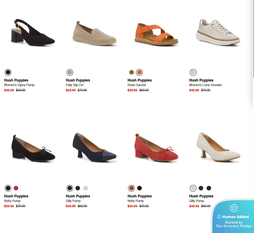 Screenshot for Hush Puppies offer #12828688