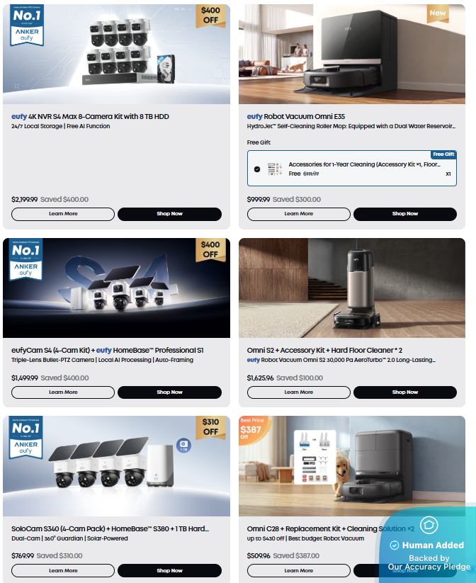 Screenshot for Eufy offer #12841998