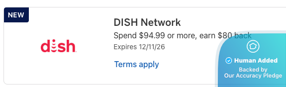 Screenshot for DISH Network offer #12842584