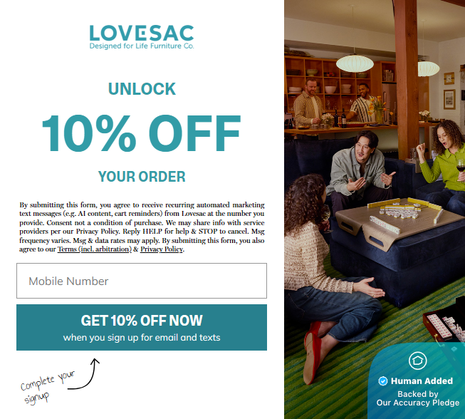Screenshot for Lovesac offer #12742687
