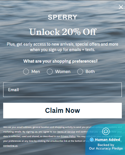 Screenshot for Sperry offer #12683440