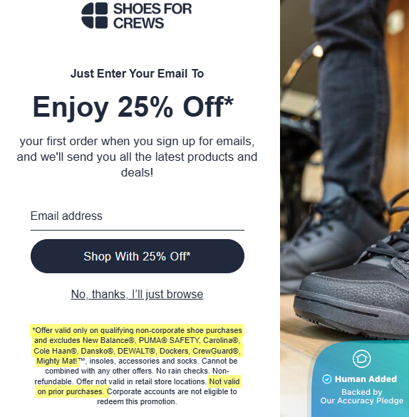 Screenshot for Shoes For Crews offer #12829265