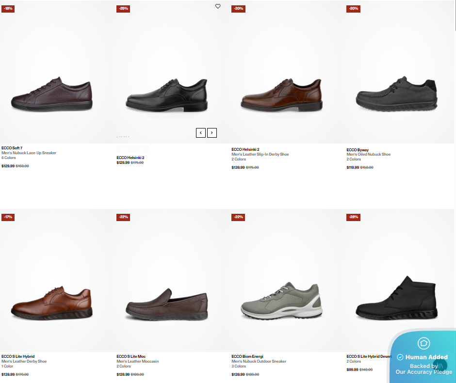 Screenshot for ECCO offer #12786267