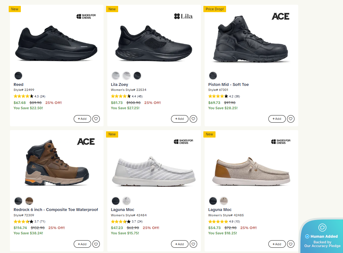 Screenshot for Shoes For Crews offer #12836734