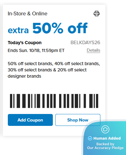 Screenshot for Belk offer #12850028