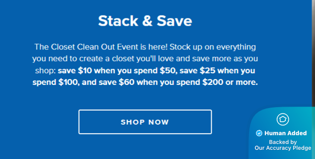 Screenshot for Container Store offer #12851722