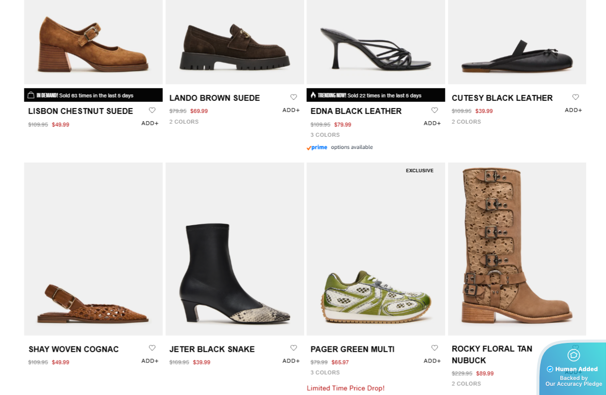 Screenshot for Steve Madden offer #12596855