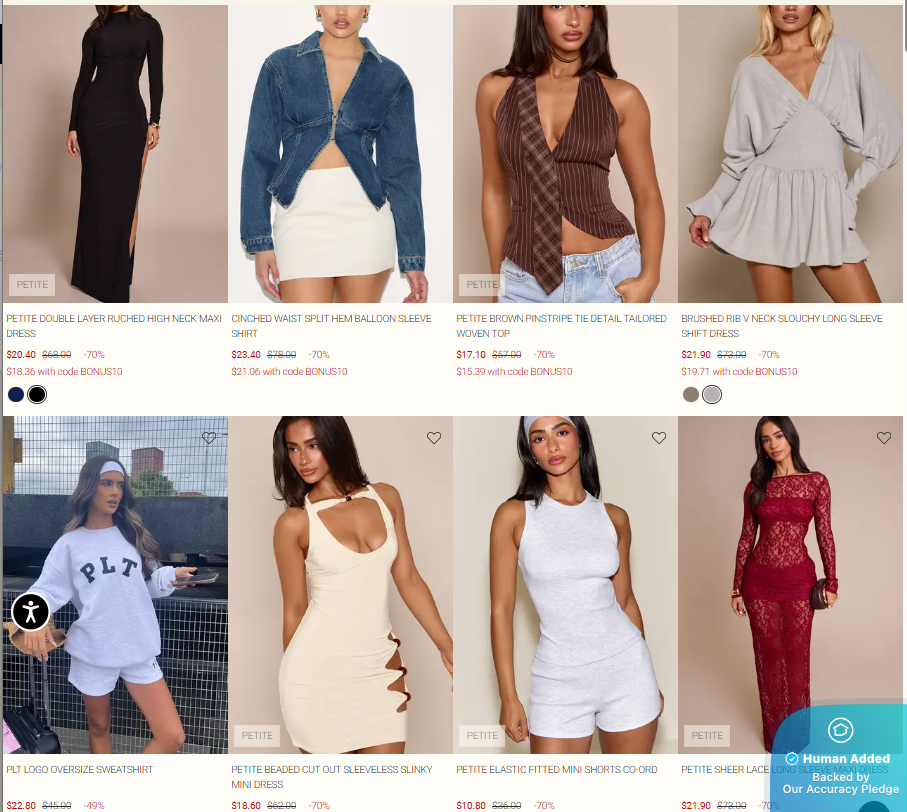 Screenshot for PrettyLittleThing offer #12732948
