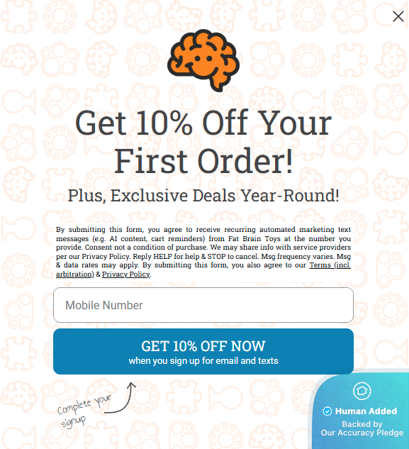 Screenshot for Fat Brain Toys offer #12854444