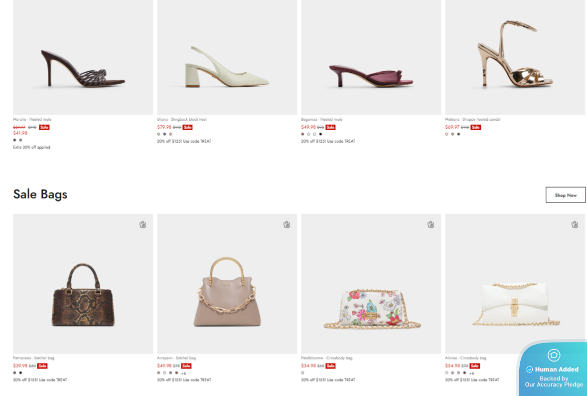 Screenshot for ALDO offer #12800985